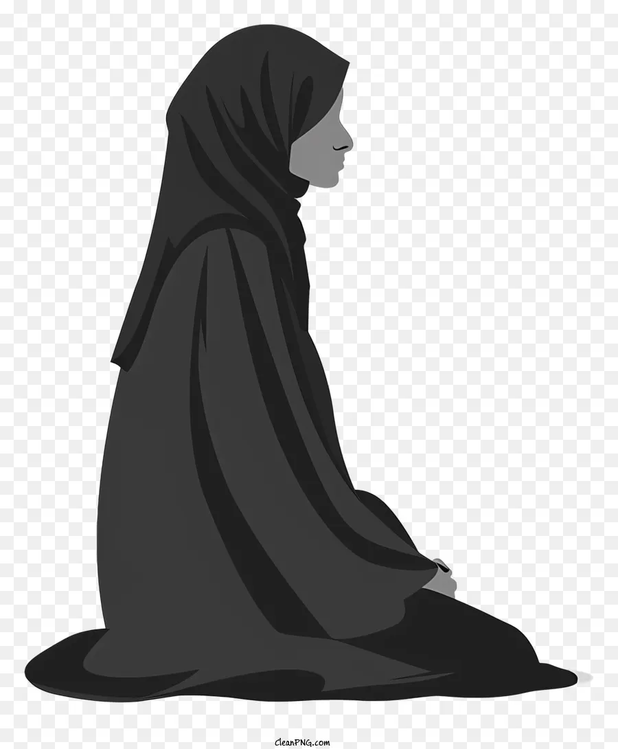 امرأة في الحجاب جالسة，الحجاب PNG