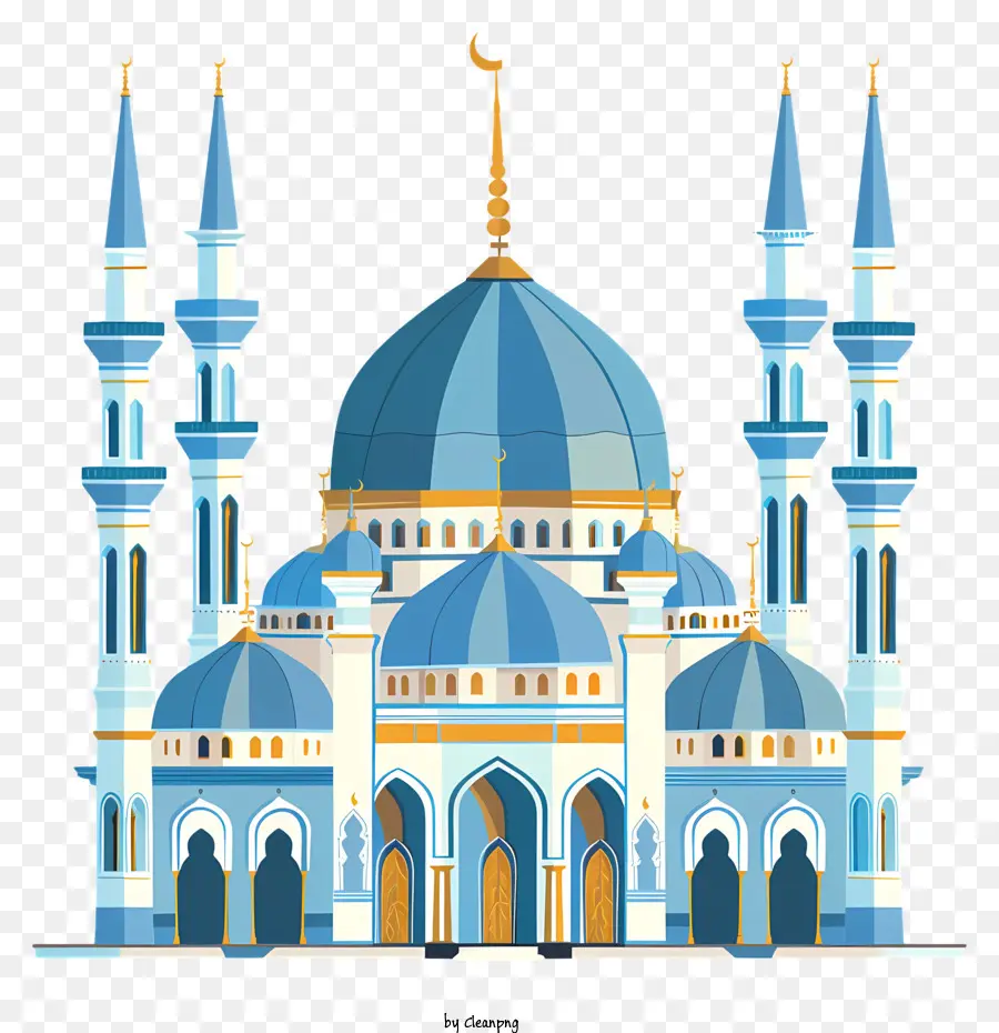 مسجد，قبة زرقاء PNG