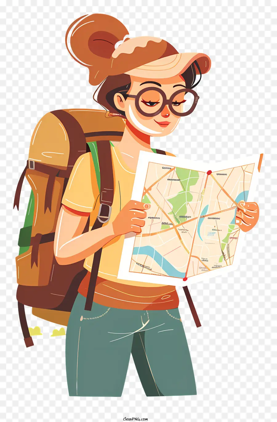 السياح يسافر مع الخريطة，السفر PNG