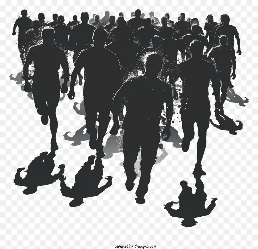 الجري，صورة ظلية ، PNG