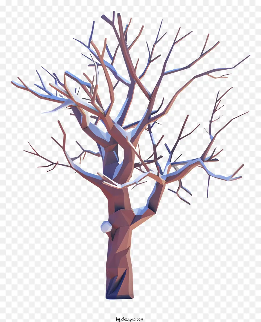 شجرة الشتاء ثلاثية الأبعاد，مما يجعل 3d PNG