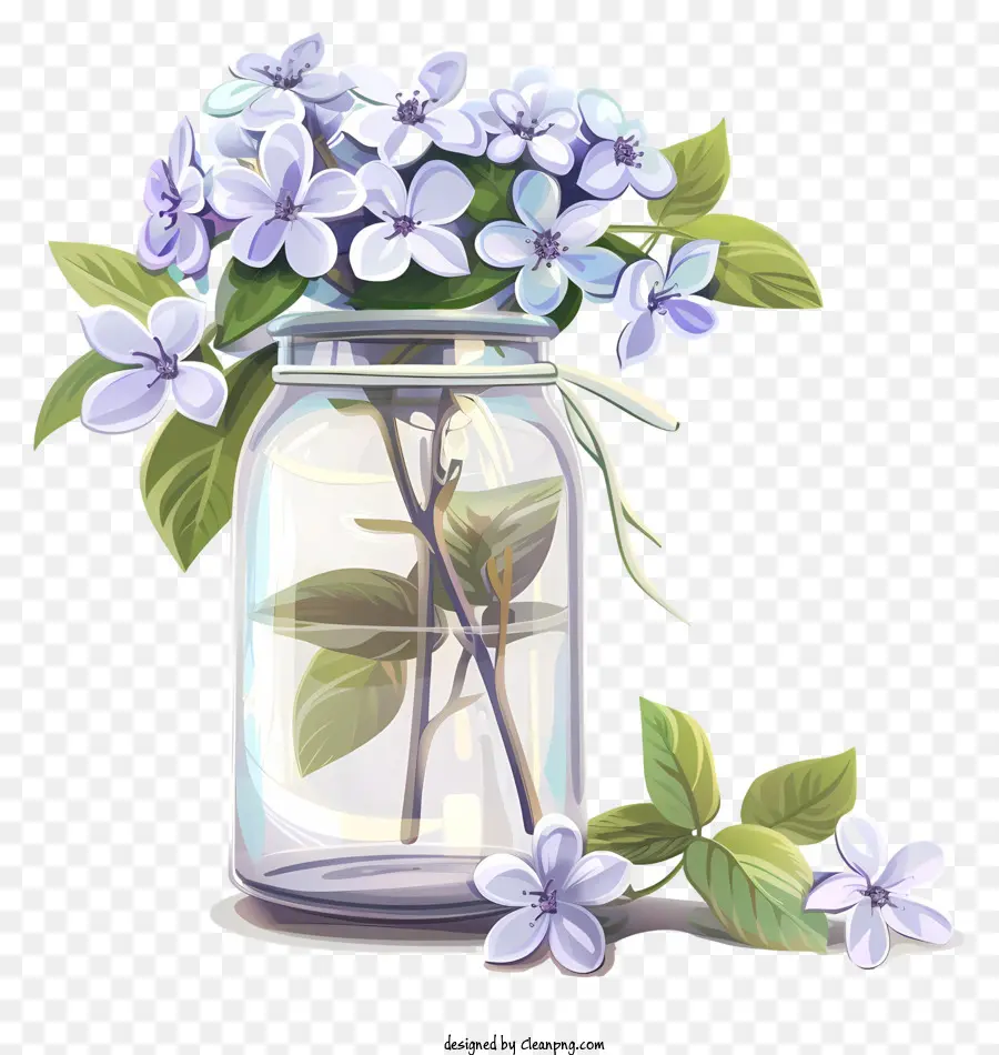 الزهور，إناء من الزجاج PNG