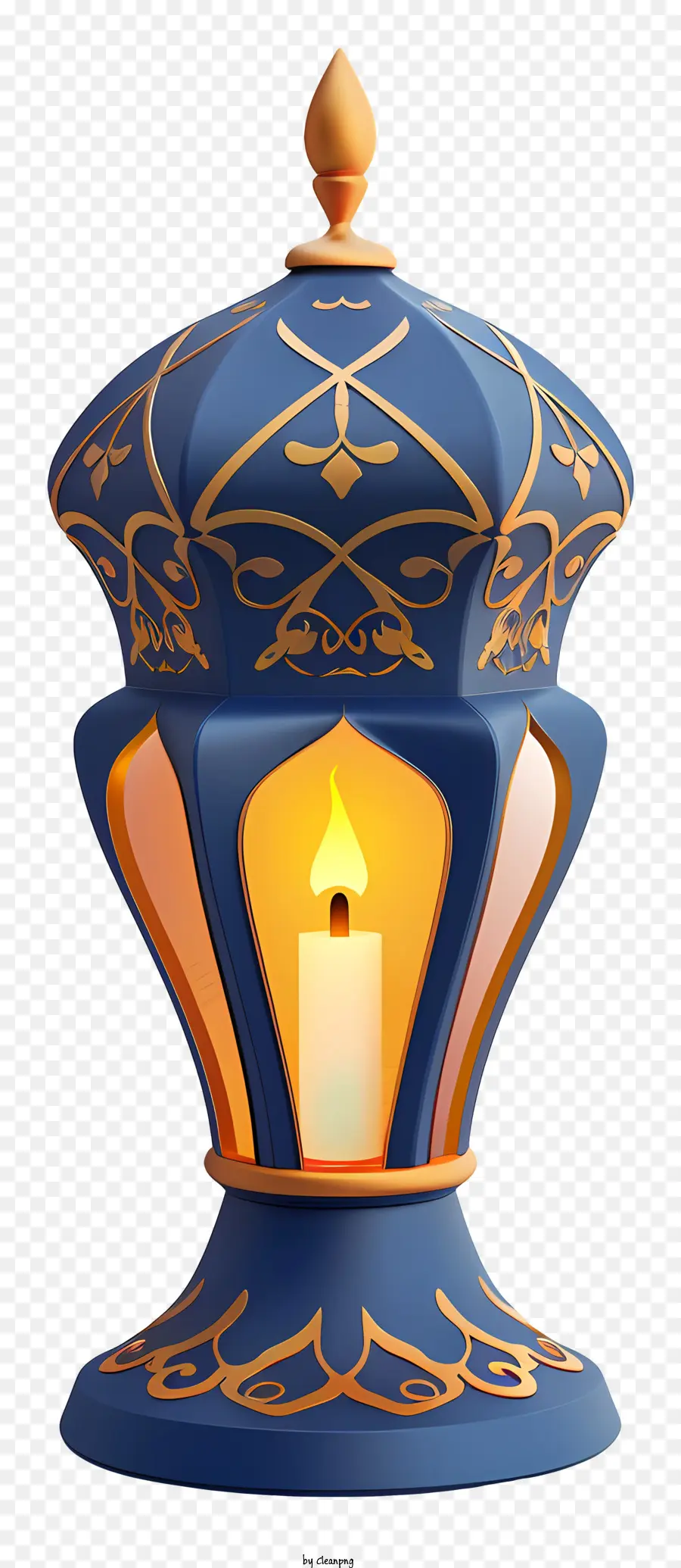 المصباح الإسلامي，مصباح أزرق وذهبي PNG