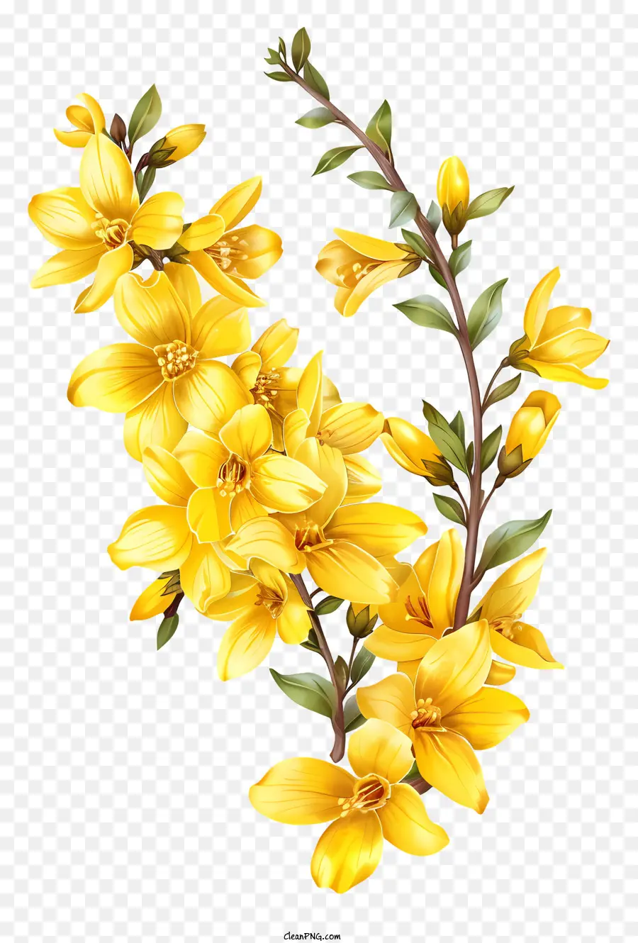 فورسيثيا زهرة，زهرة الربيع PNG