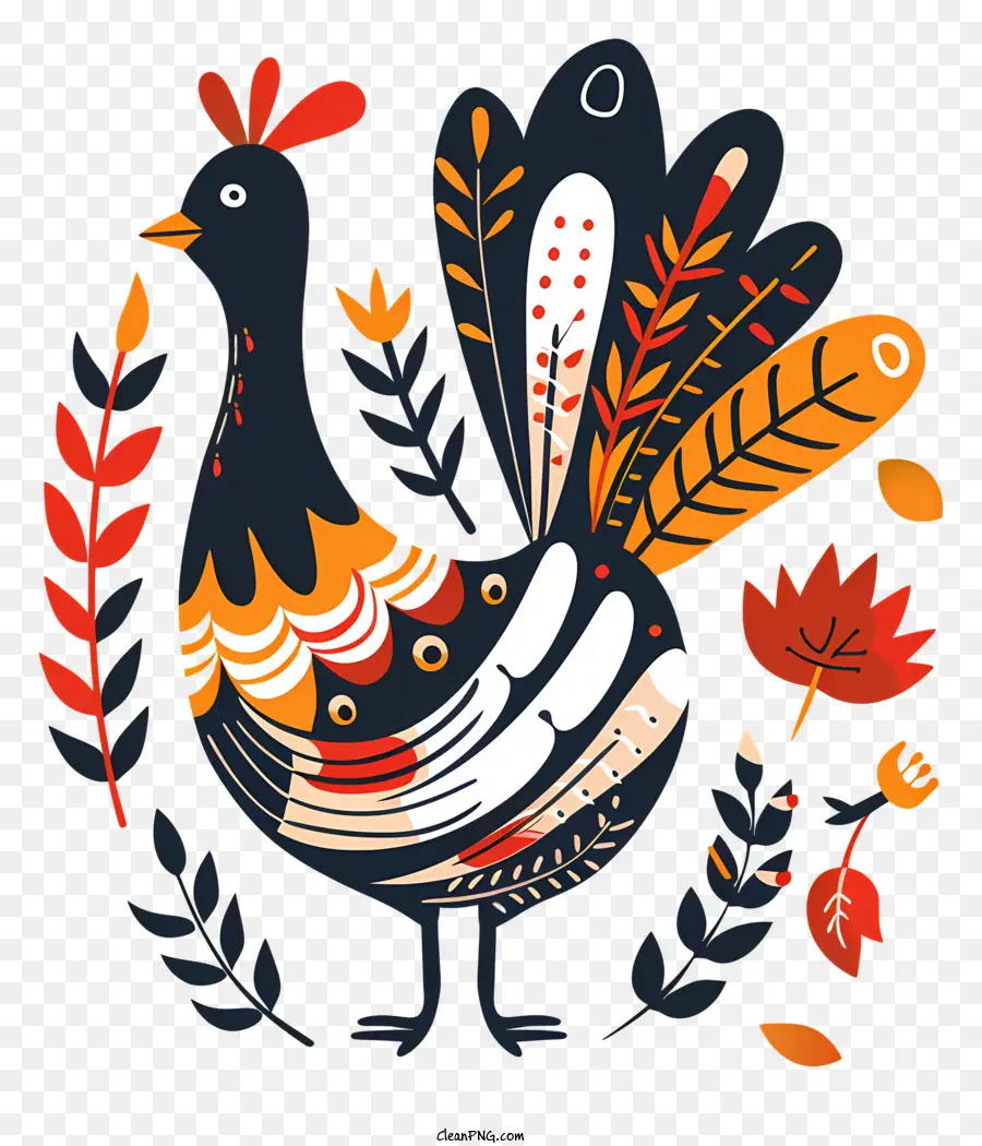 الشكر تركيا，طائر أسود وبرتقالي PNG