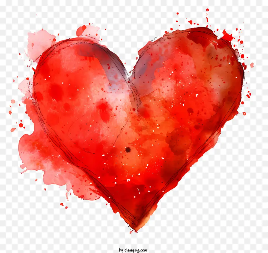 قلب أحمر مائي أحمر，القلب PNG
