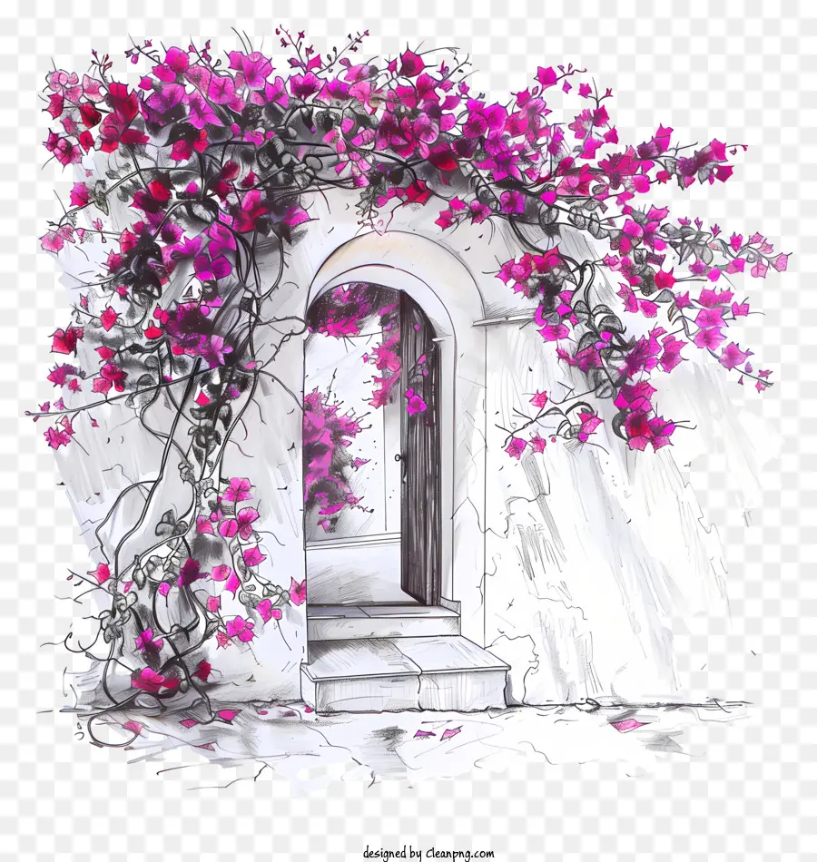 مدخل زهرة الربيع，ممر مزهرة PNG