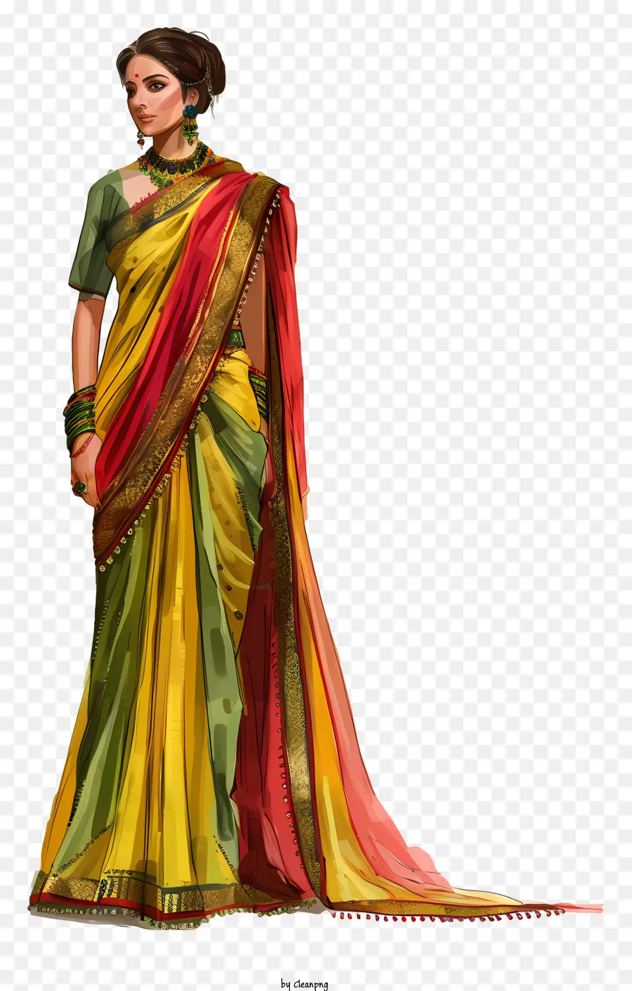 الساري الهندي，الأزياء الهندية PNG