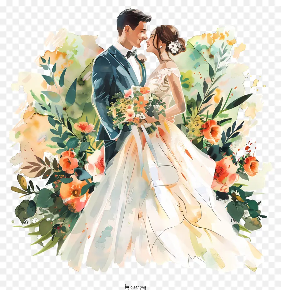 العروس والعريس，لوحة الزفاف PNG