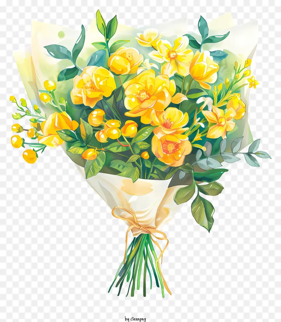 باقة صفراء，الورود الصفراء PNG