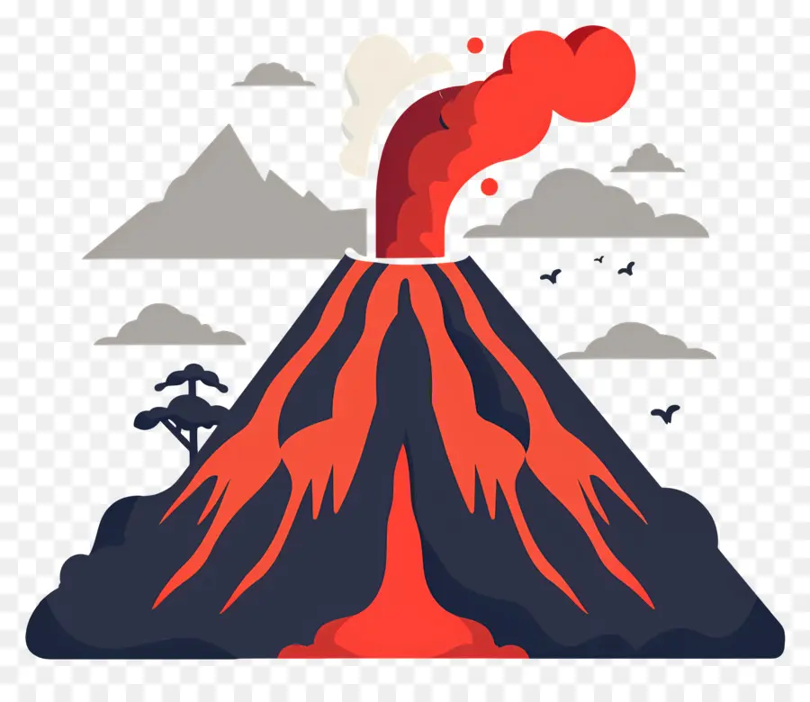 بركان，ثوران البركان PNG