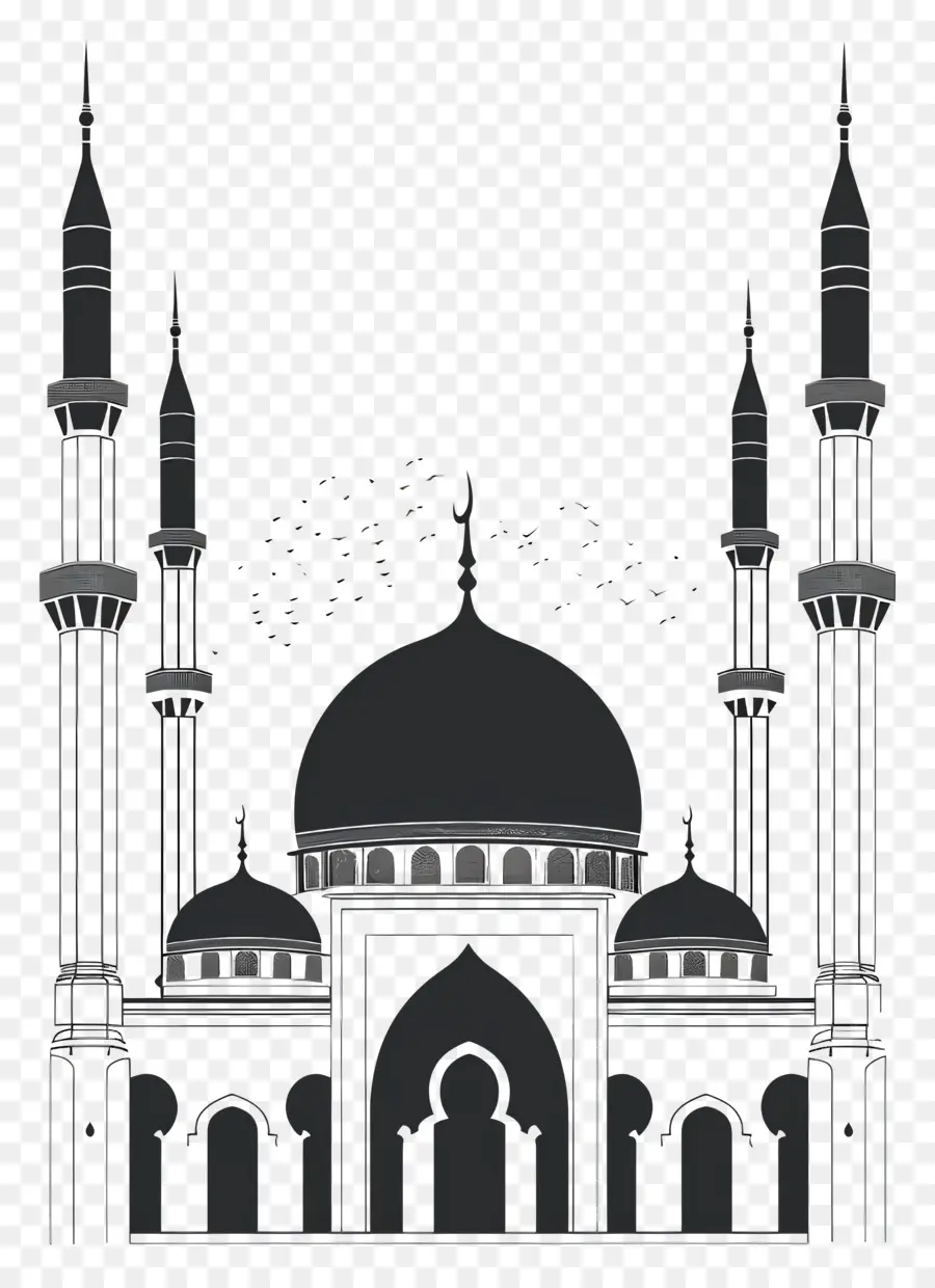 صورة ظلية مسجد，مسجد PNG