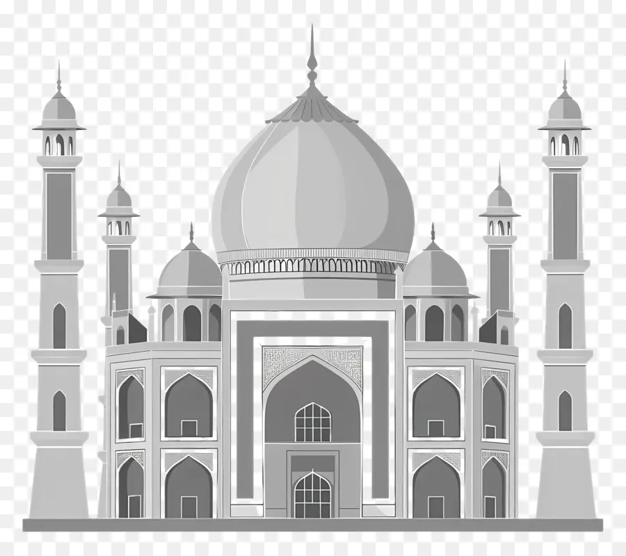 صورة ظلية مسجد，تاج محل PNG