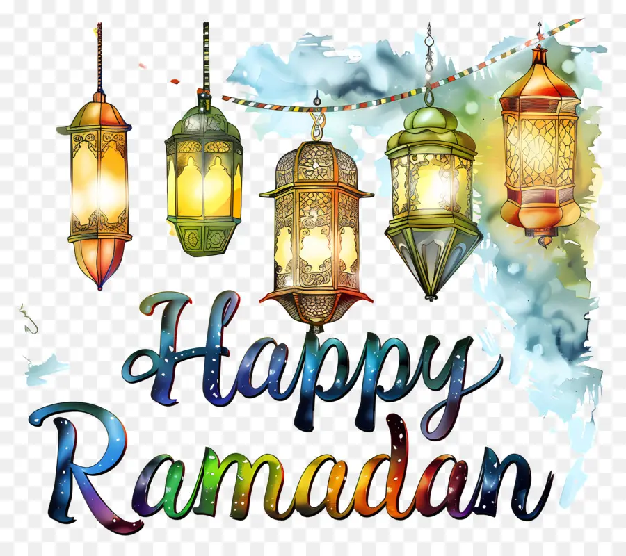 رمضان سعيد，ألوان مائية PNG