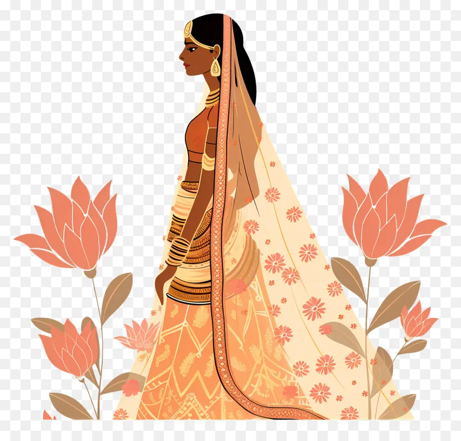 زفاف هندوسي，الملابس الهندية التقليدية PNG