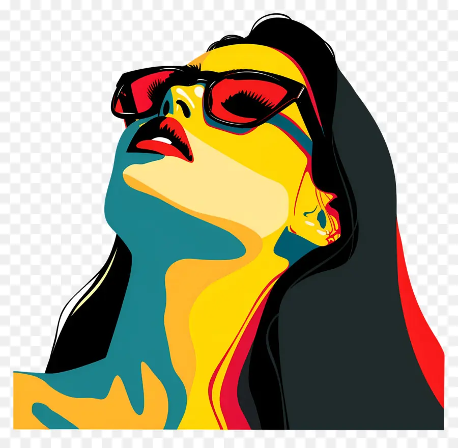 فن البوب المرأة，النظارات الشمسية PNG