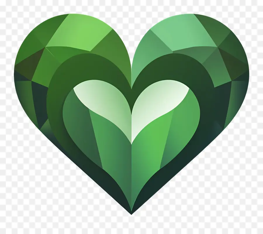 الرموز التعبيرية，القلب الأخضر PNG