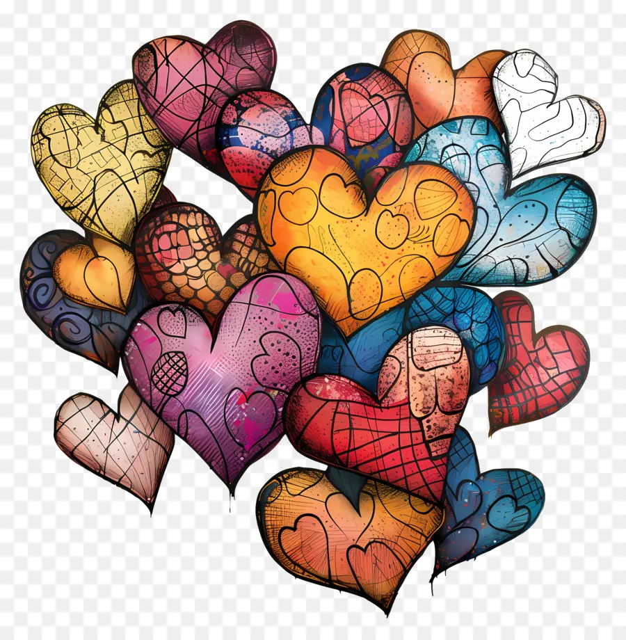 قلوب，قلوب ملونة PNG