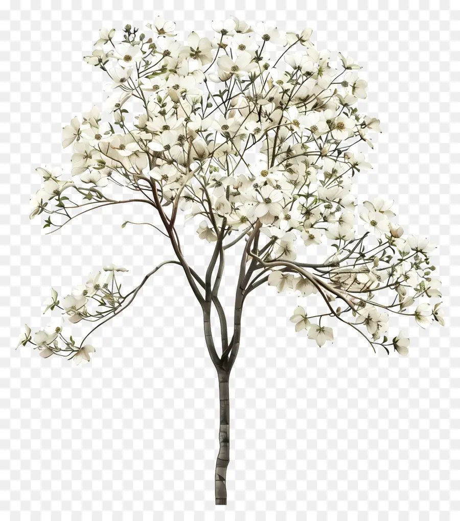 شجرة دوجوود，شجرة مزهرة بيضاء PNG