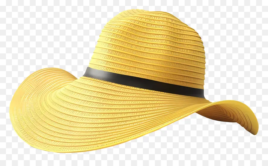 قبعة الشمس，قبعة القش الصفراء PNG