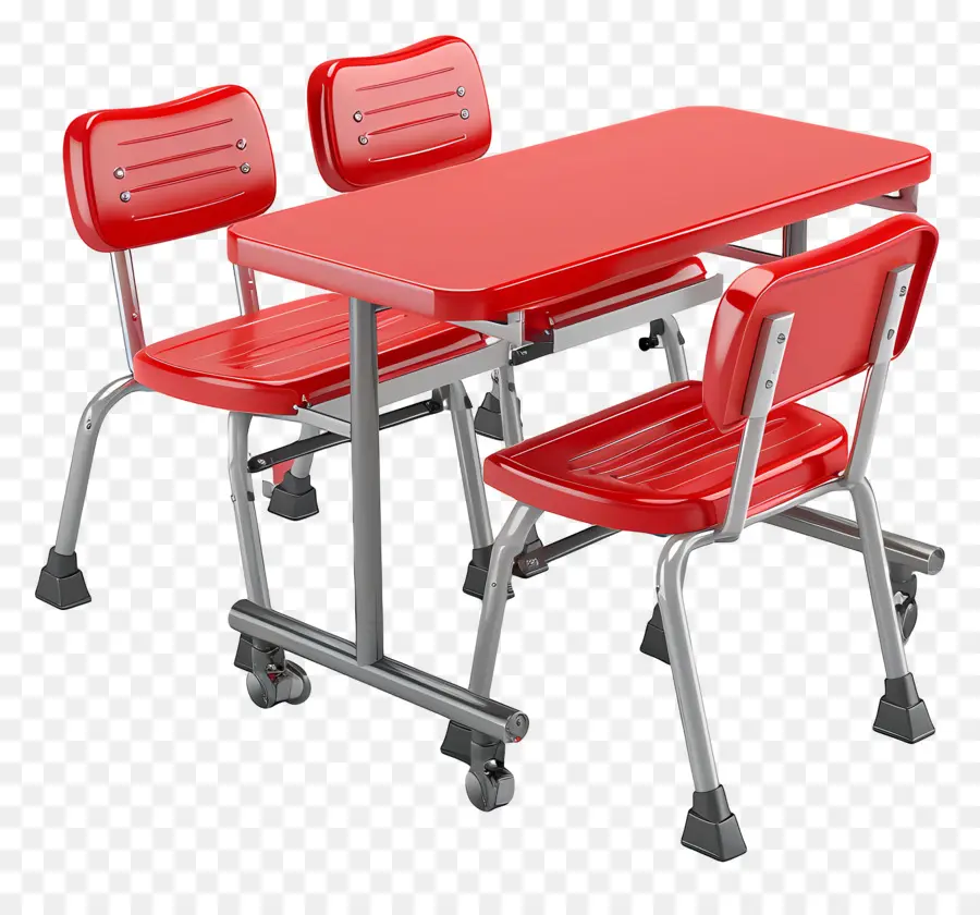 طاولة الفصل الحمراء，مكتب المدرسة PNG