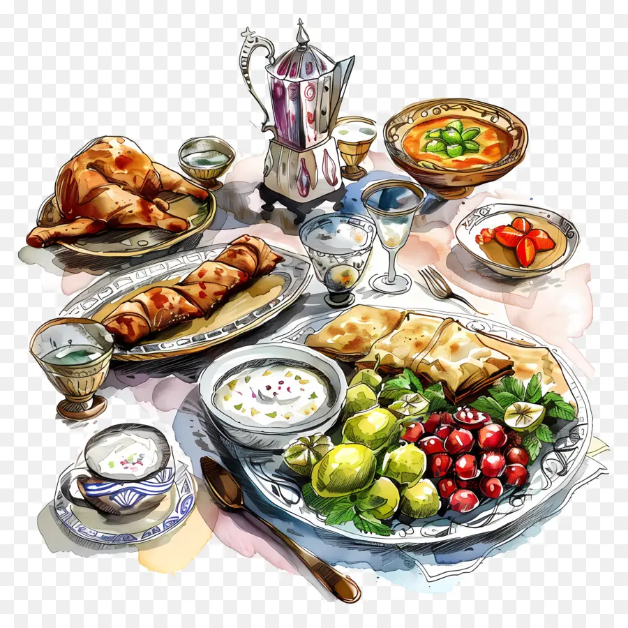 عيد رمضان，طعام PNG