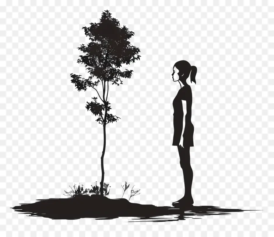 خيال فتاة，شجرة PNG