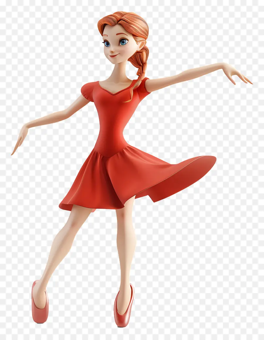 راقصة الباليه，امرأة ترتدي ملابس حمراء PNG