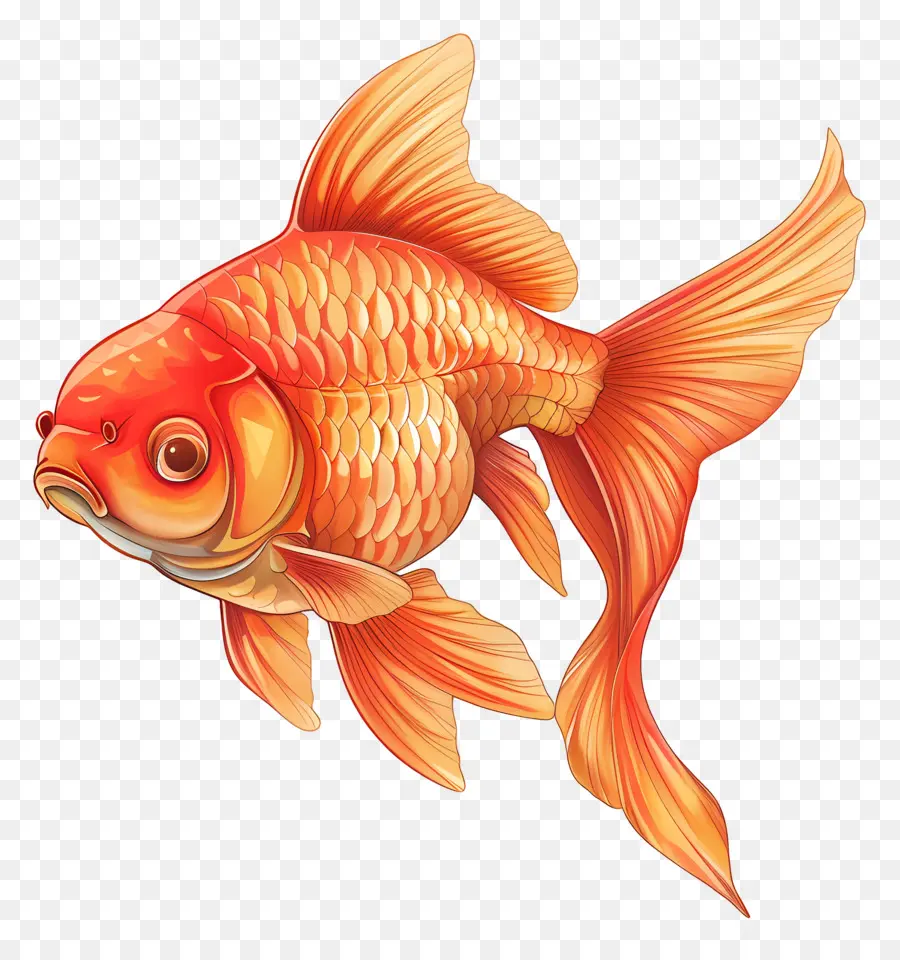ذهبية，السمك البرتقالي PNG