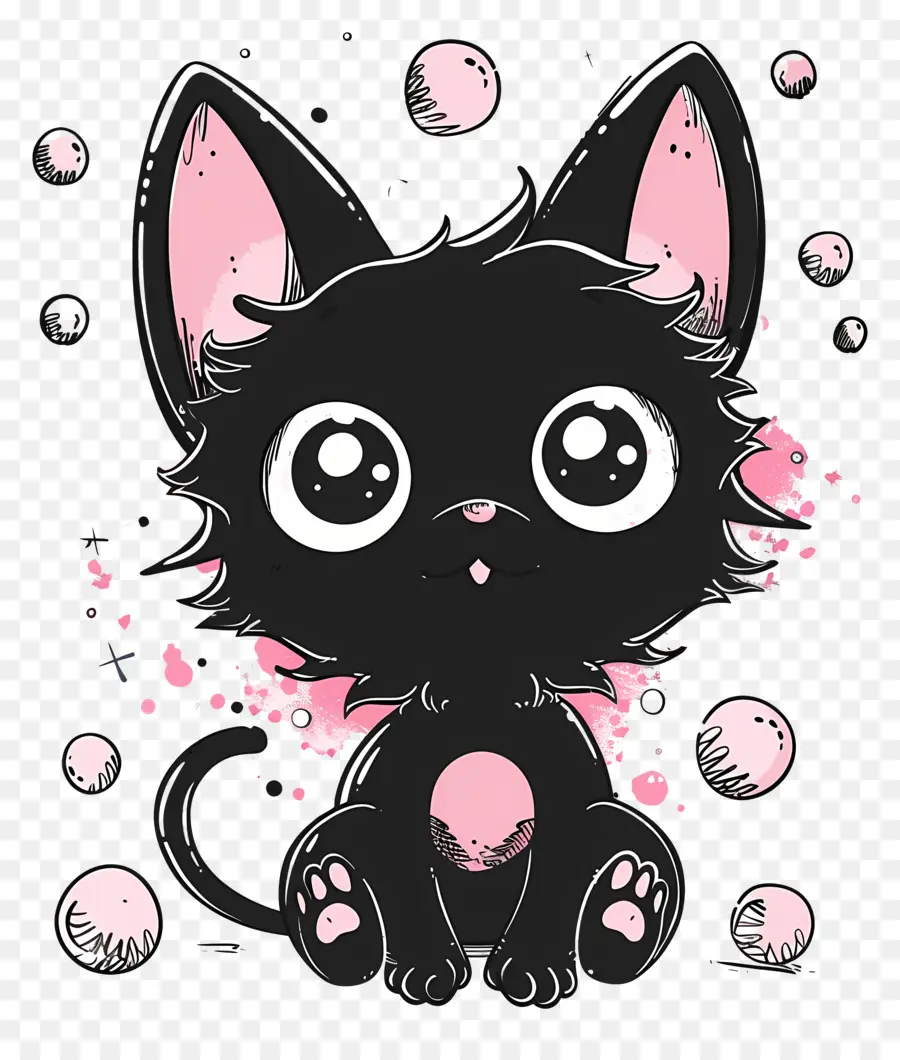 Kuromi，قطة سوداء PNG