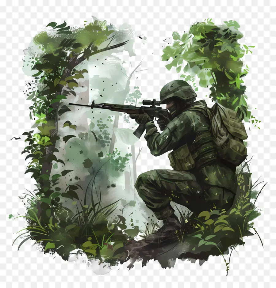 الجندي，الغابة PNG