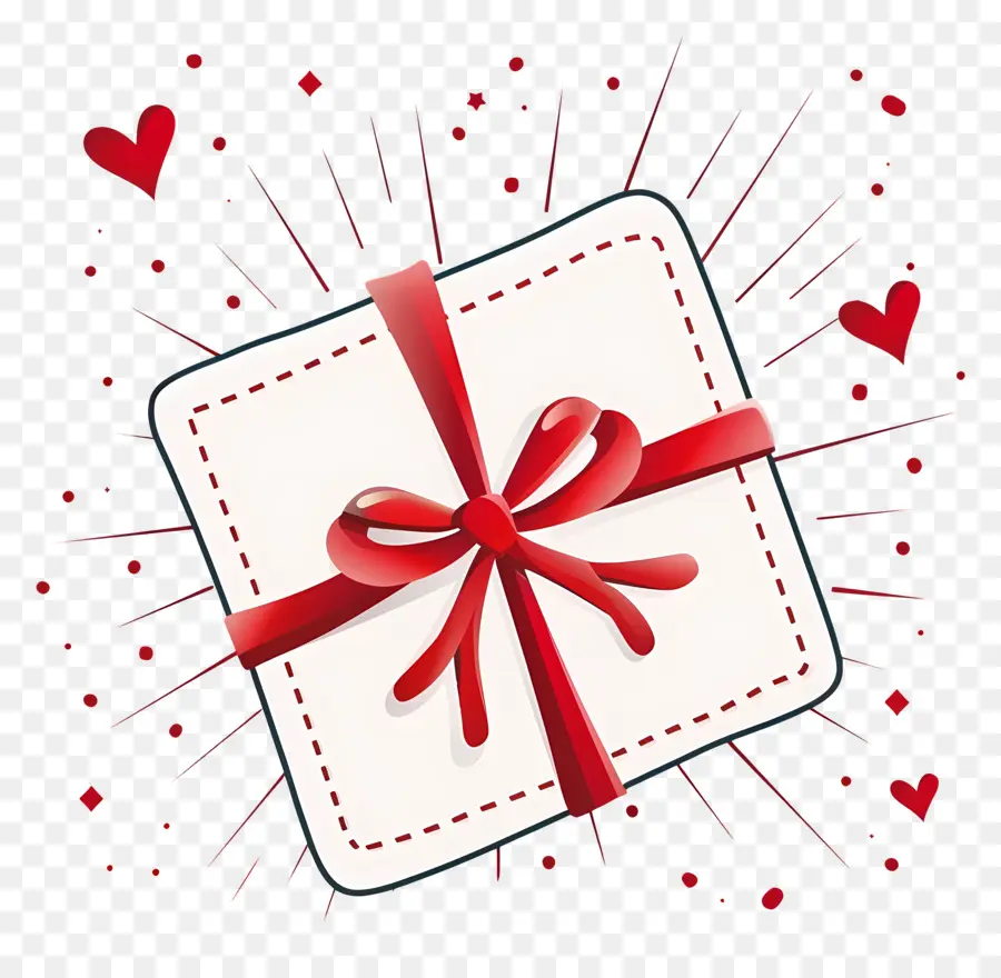 هدية مربع，عيد الحب PNG