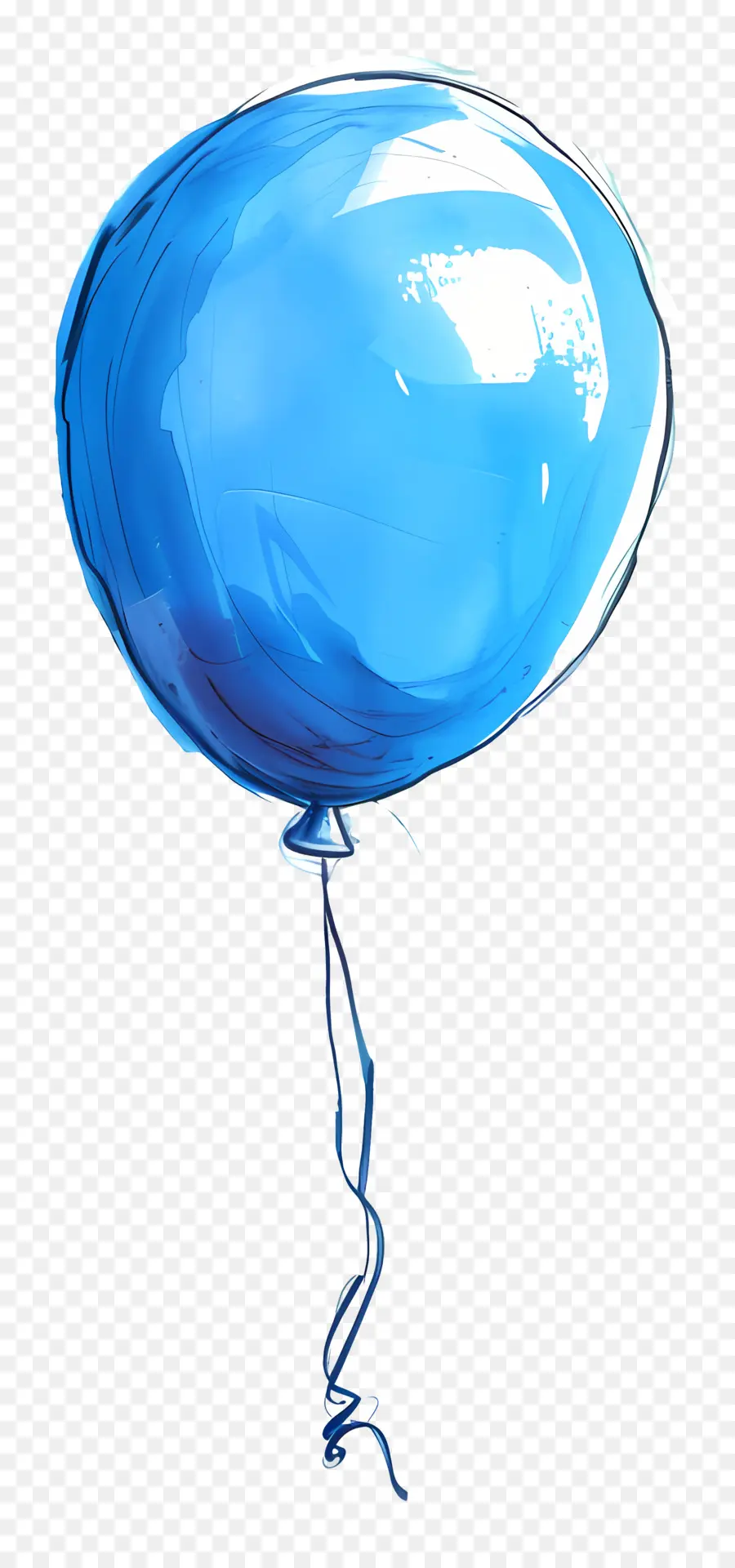 الأزرق بالون，مادة شفافة PNG