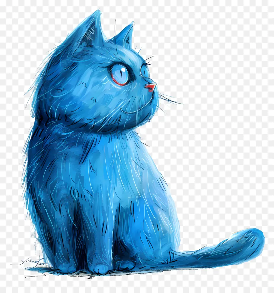 القط الأزرق，ذيل رقيق PNG