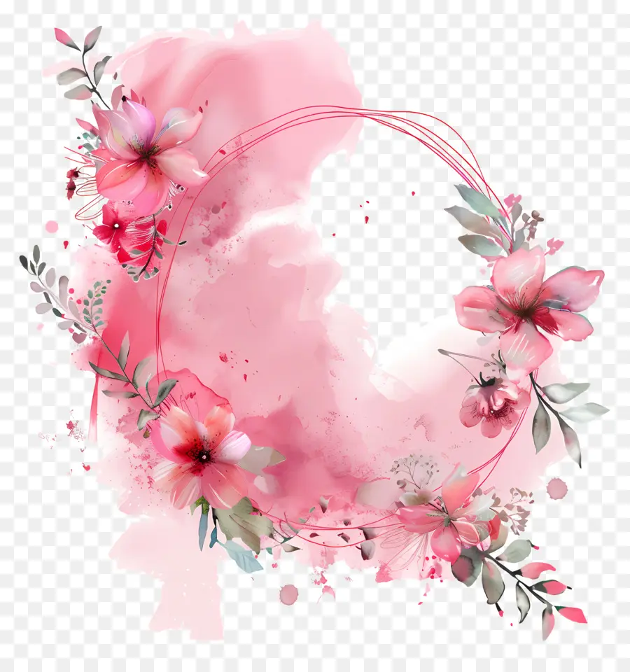 زهرة إطار，الزهور الوردية PNG