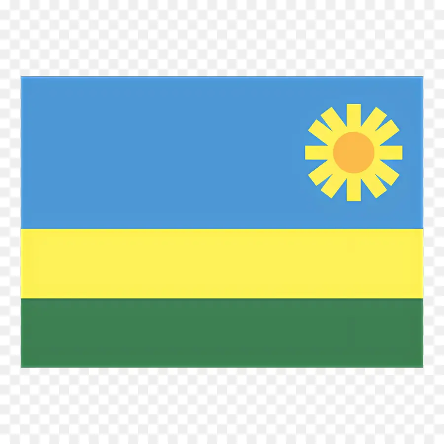 علم رواندا，العلم الأصفر والأزرق PNG