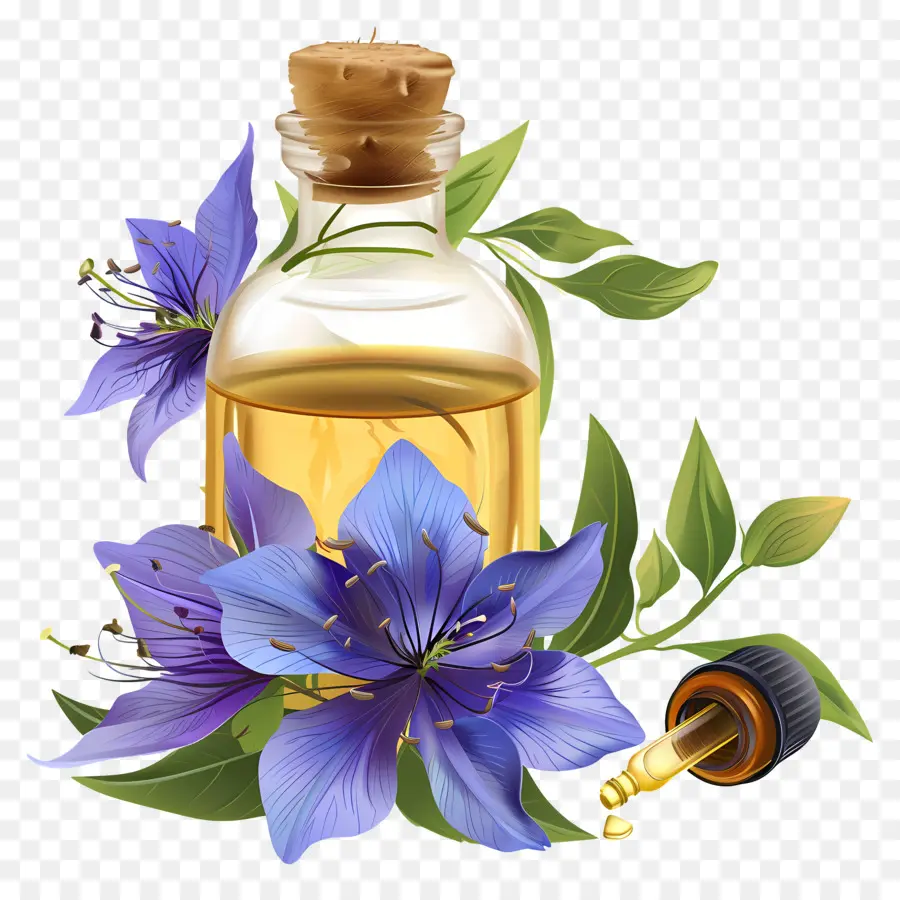من الضروري النفط，الزهور الزرقاء PNG