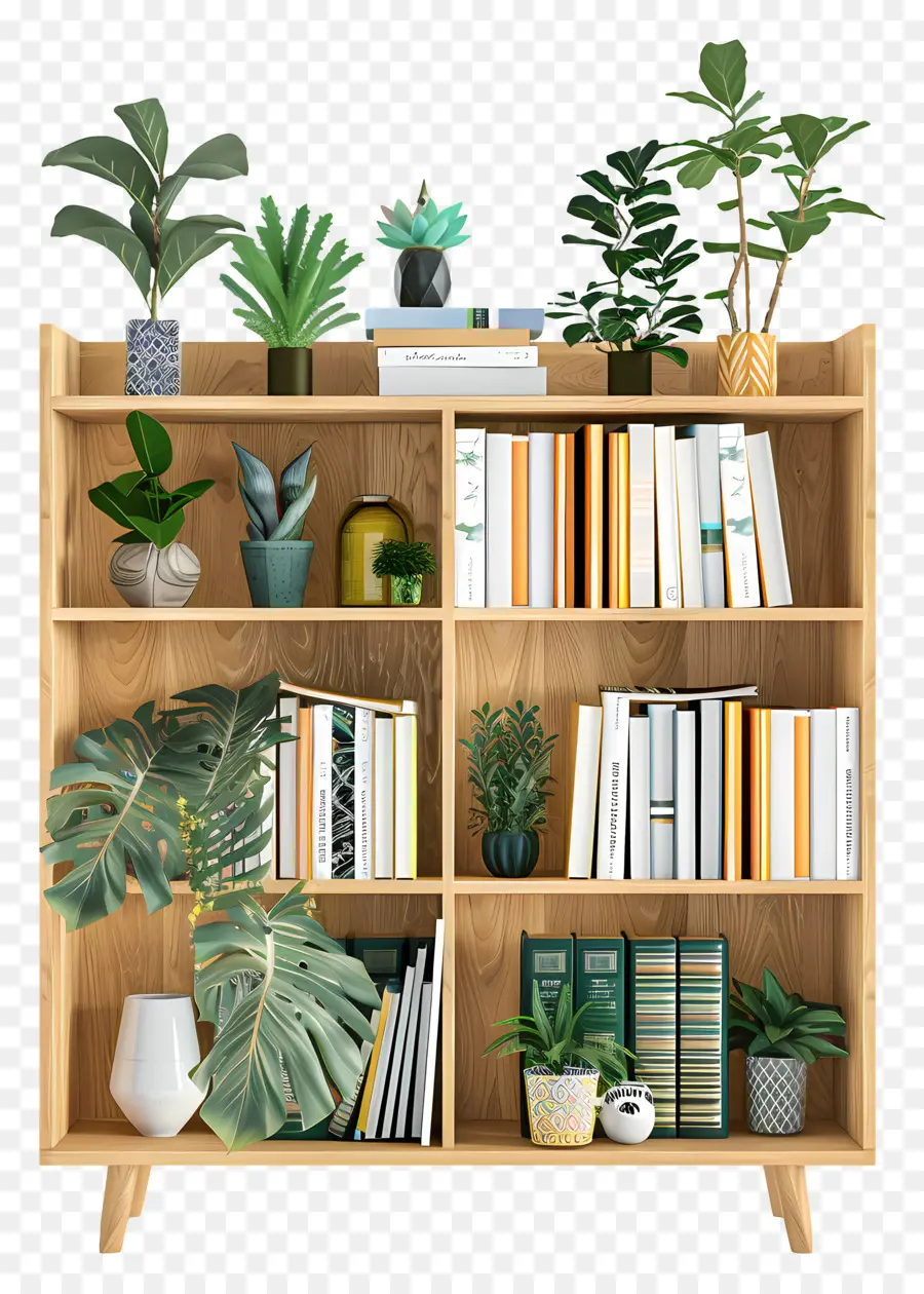 خزانة الكتب，ديكور النبات PNG