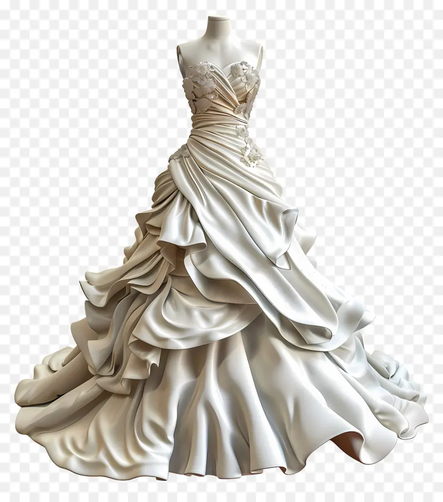 فستان الزفاف，الحرير الأبيض PNG