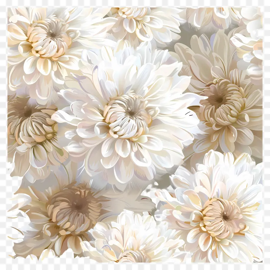 أقحوان بيضاء，Chrysanthemums البيضاء PNG