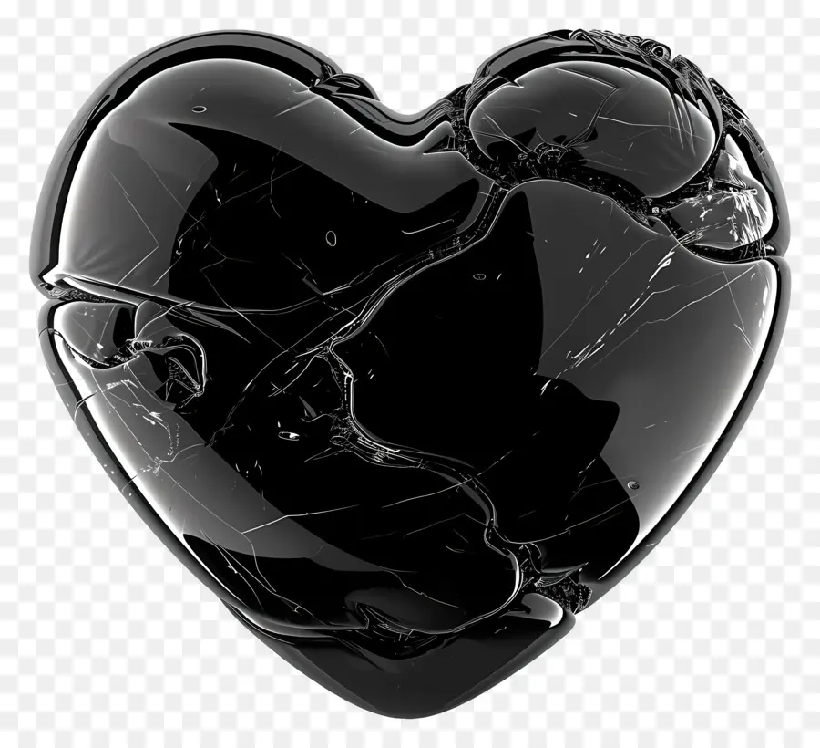 القلب الأسود，الزجاج المكسور PNG