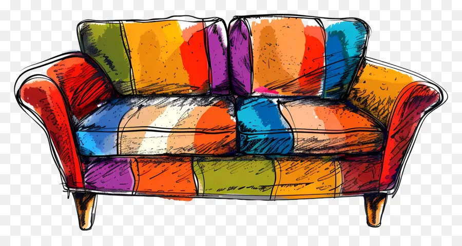 أريكة الحديثة，الأريكة الملونة PNG