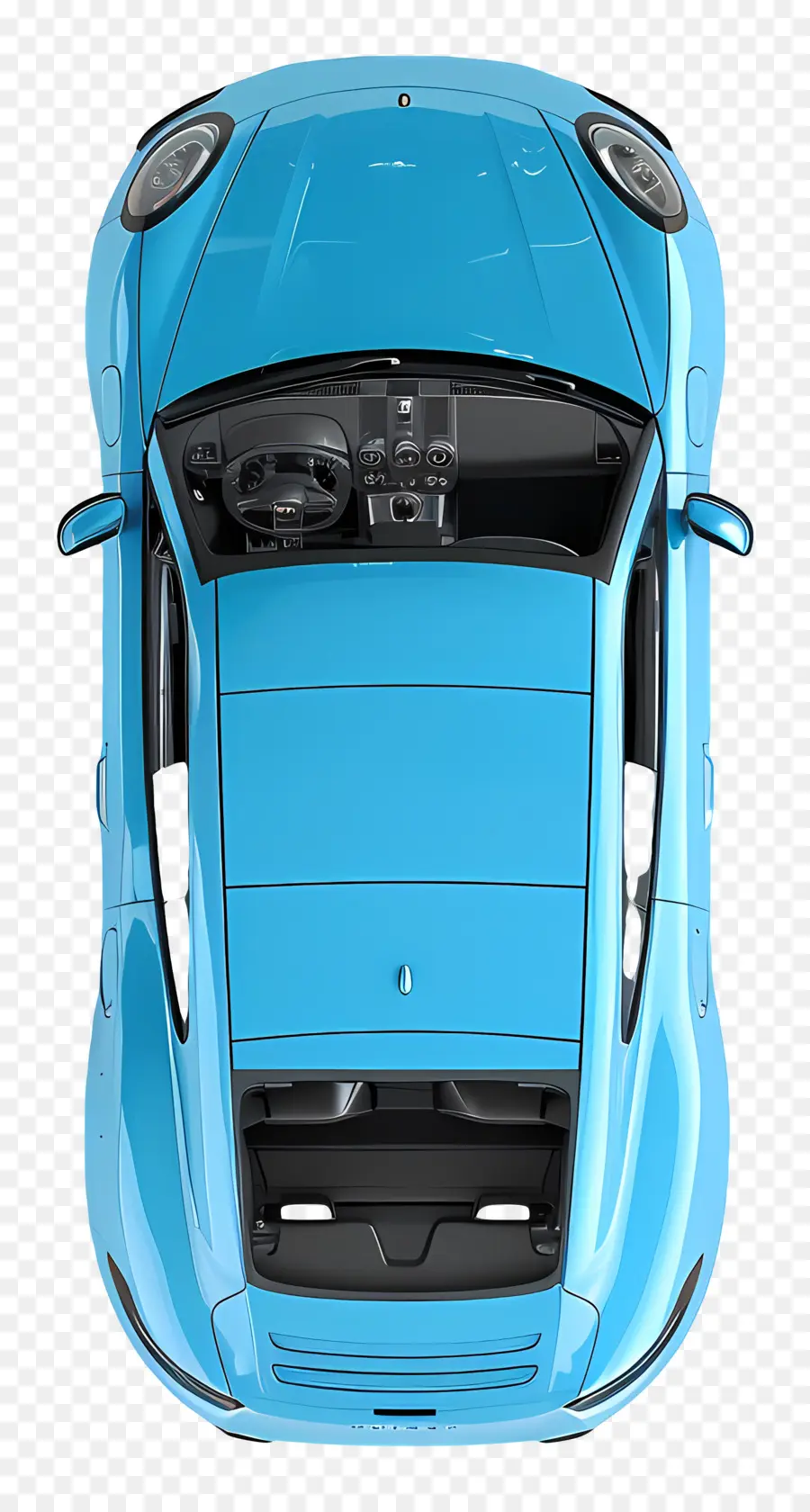 منظر أعلى السيارة الزرقاء，سيارة زرقاء PNG