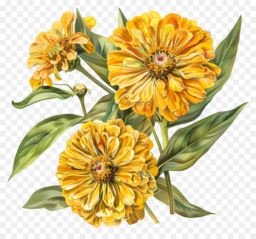 زينياس الأصفر，الزهور الصفراء PNG