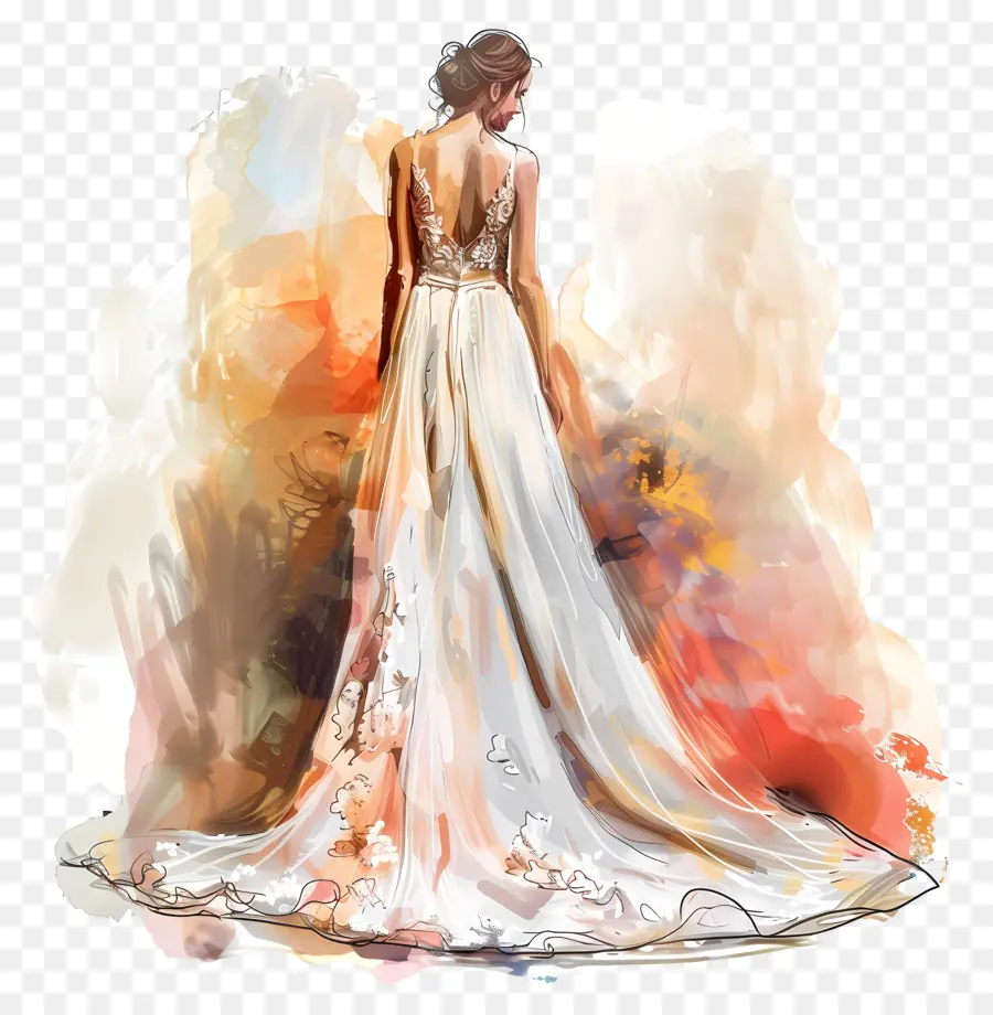 فستان الزفاف البوهيمي，ثوب الزفاف PNG