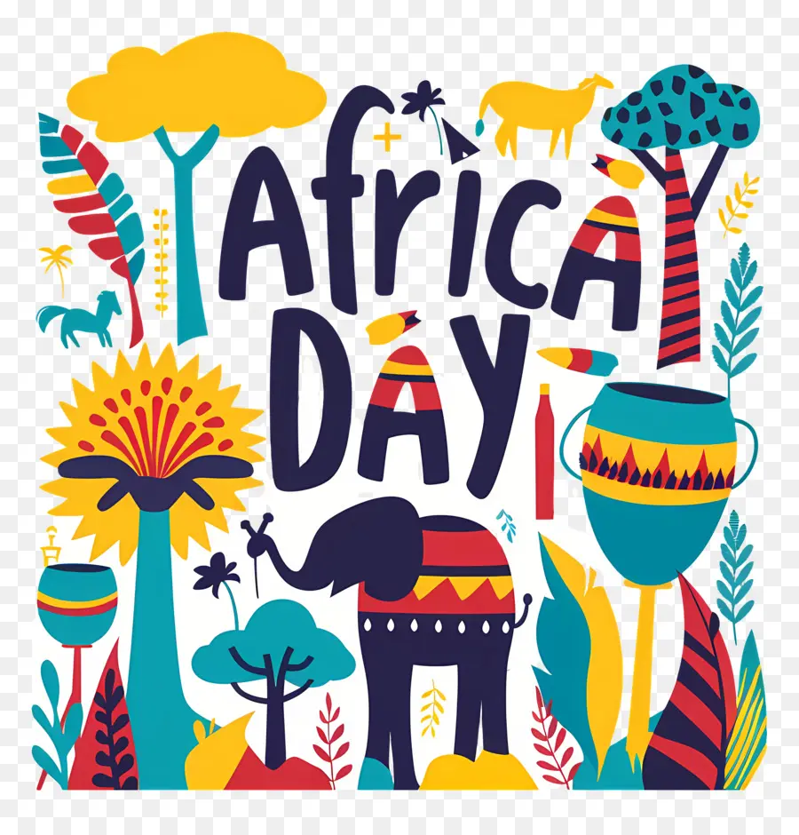 أفريقيا اليوم，تصميم مرسومة باليد PNG
