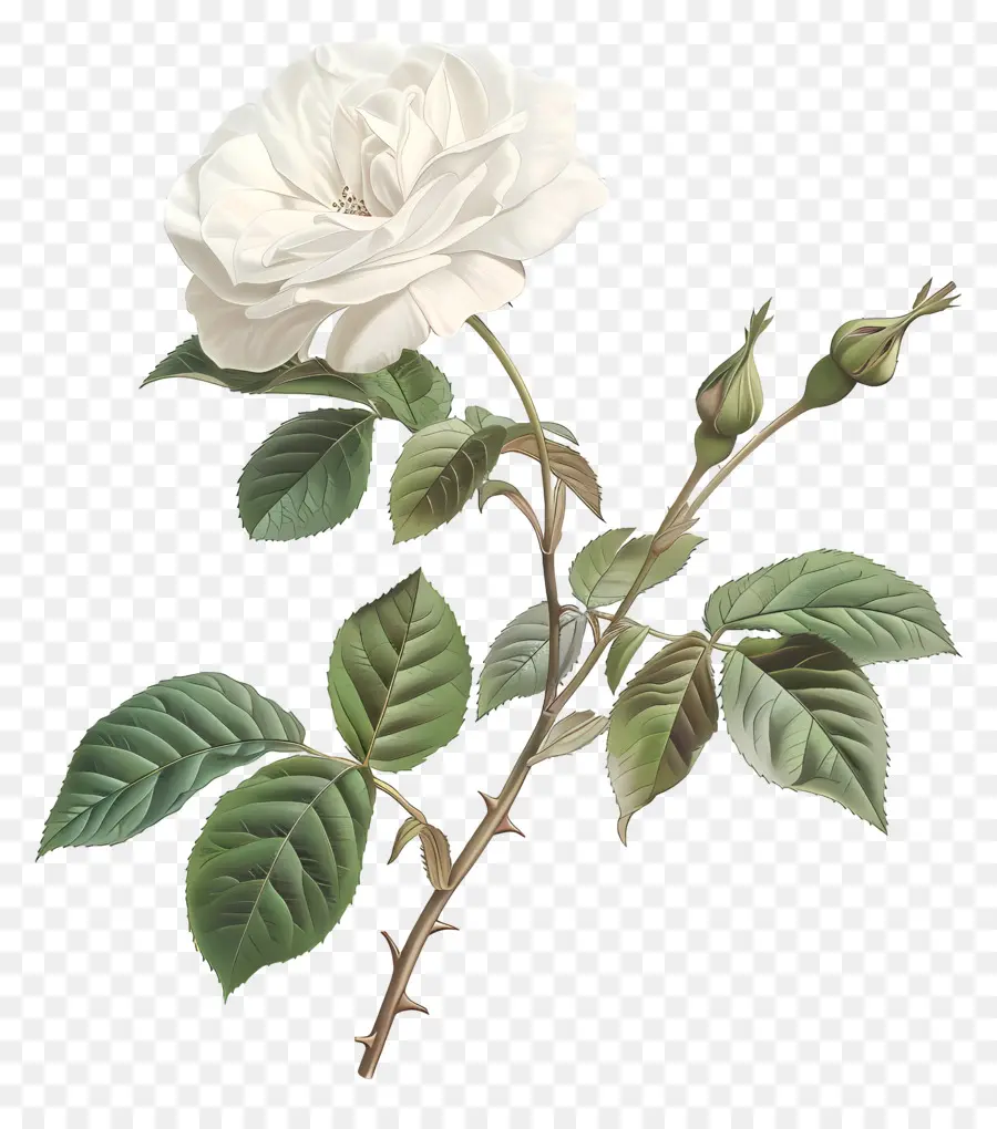 وردة بيضاء，زهرة PNG