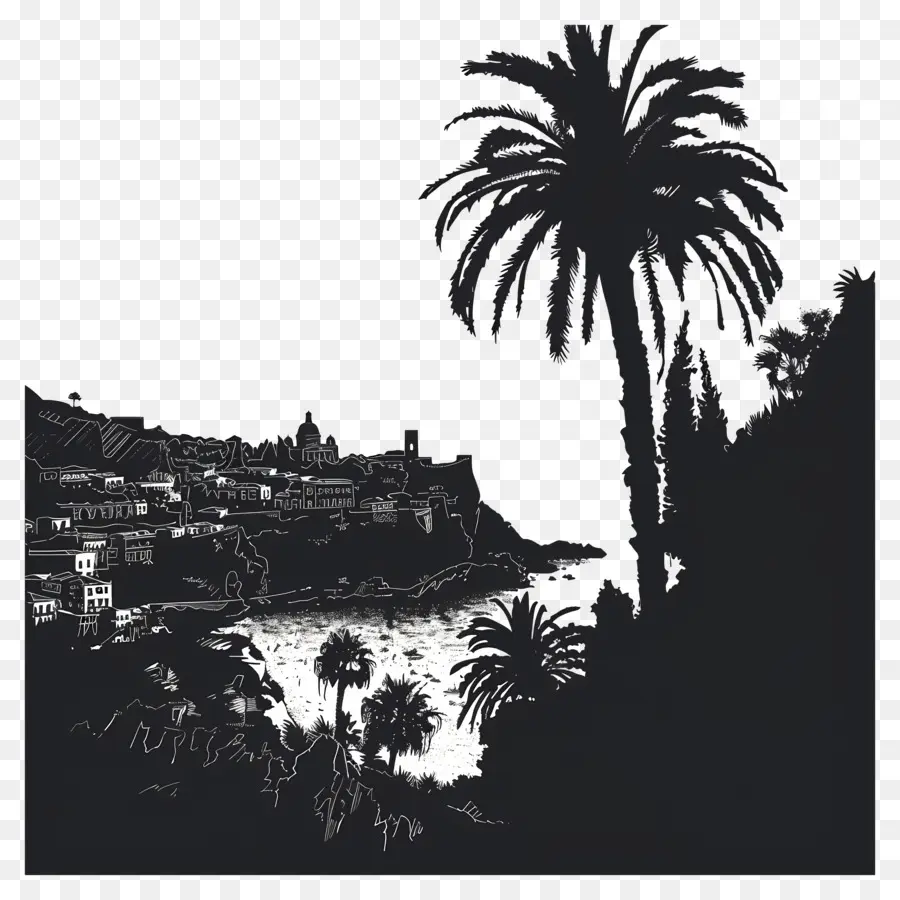 صقلية Taormina صورة ظلية，سيتي سكيب PNG