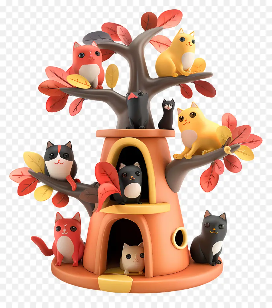 القط شجرة，الكرتون PNG