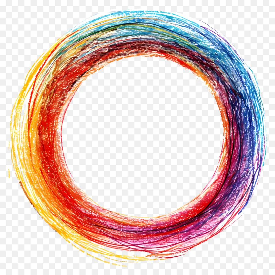 دائرة مرسومة，دائرة ملونة PNG
